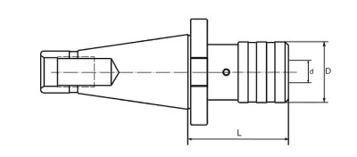 ISO40TC1 - ISO40 TC1 KILAVUZ ÇEKME BAŞLIĞI Ø19XM3-M14 - 2